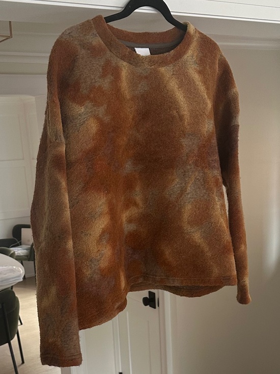 RITA ROW Dizz Autumnal-Hued Dropped Shoulder Abstrat Wool Blend Sweater Size XL - Picture 4 of 15